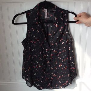 Shear sleeveless blouse